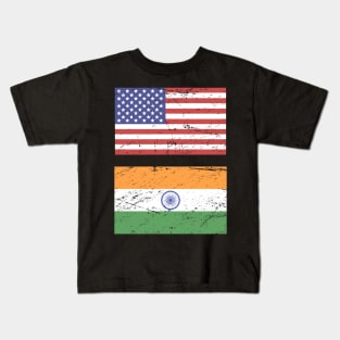 United States Flag & India Flag Kids T-Shirt